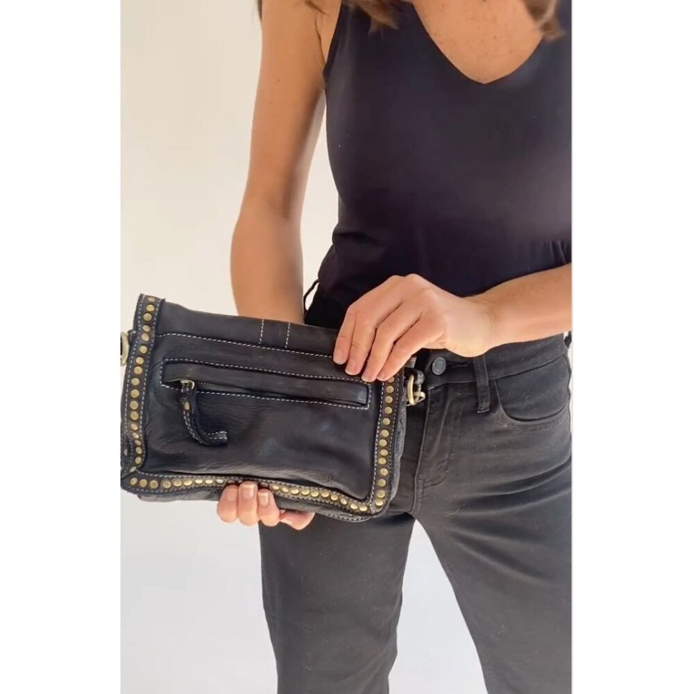 Free People Bolsa Nova Marisa Messenger Bag Studded Leather Purse Campomaggi - Picture 10 of 14